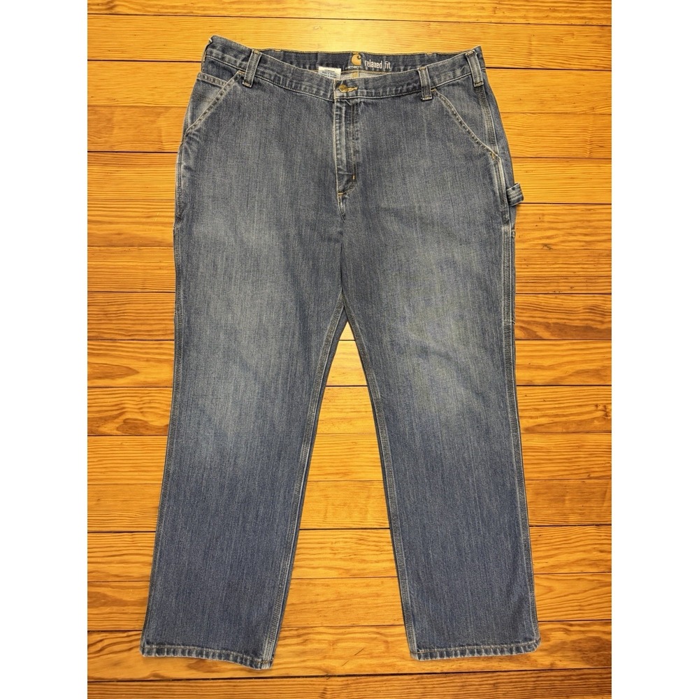 Carhartt Jeans 40X30 Blue Men's Relaxed Fit Carpenter Denim Pants 103327-966